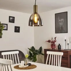 Suspension Verre Fumé-hofstein Suspension Panuhe Laiton, 1 lumière