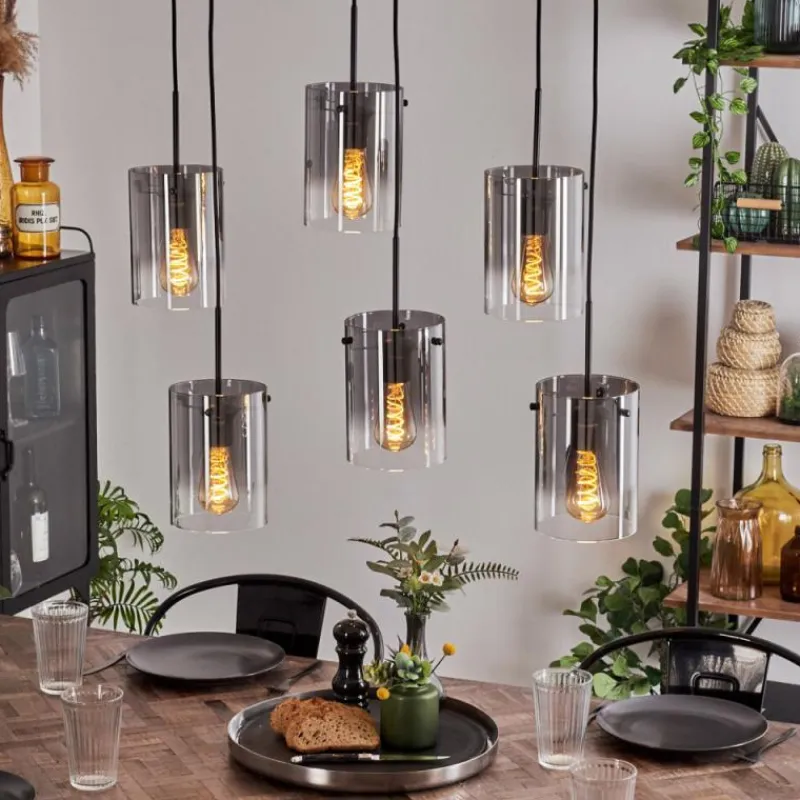 hofstein Suspension Parane Clair, Fumé, 6 lumières