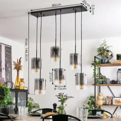 hofstein Suspension Parane Clair, Fumé, 6 lumières