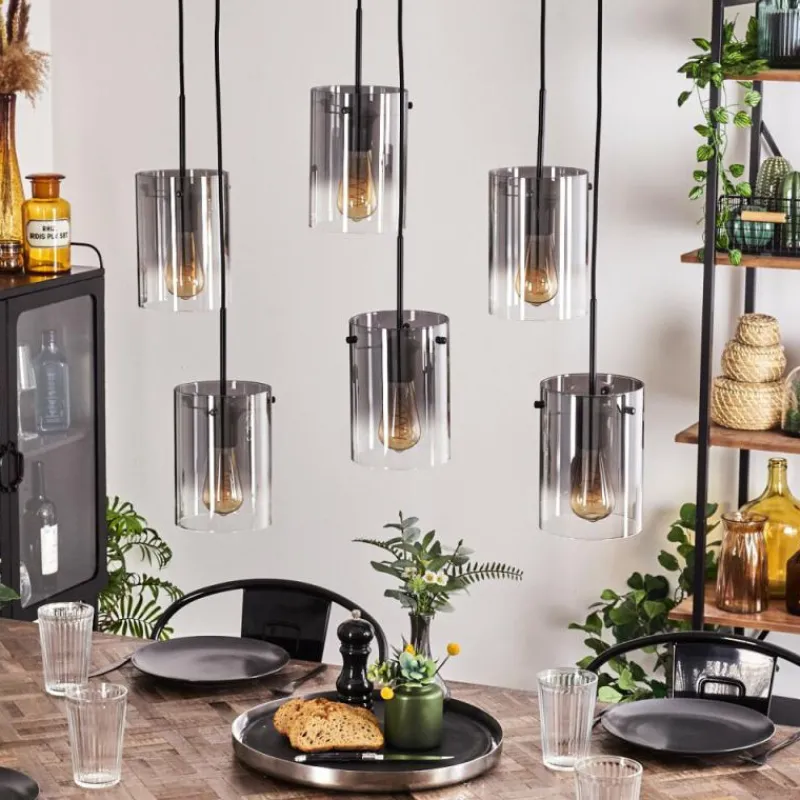 hofstein Suspension Parane Clair, Fumé, 6 lumières