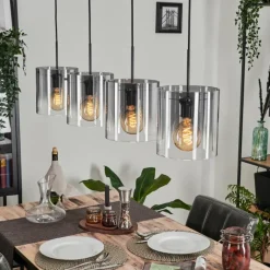 hofstein Suspension Parane Clair, Fumé, 4 lumières