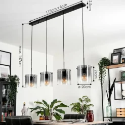 hofstein Suspension Parane Clair, Fumé, 4 lumières