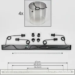 hofstein Suspension Parane Clair, Fumé, 4 lumières