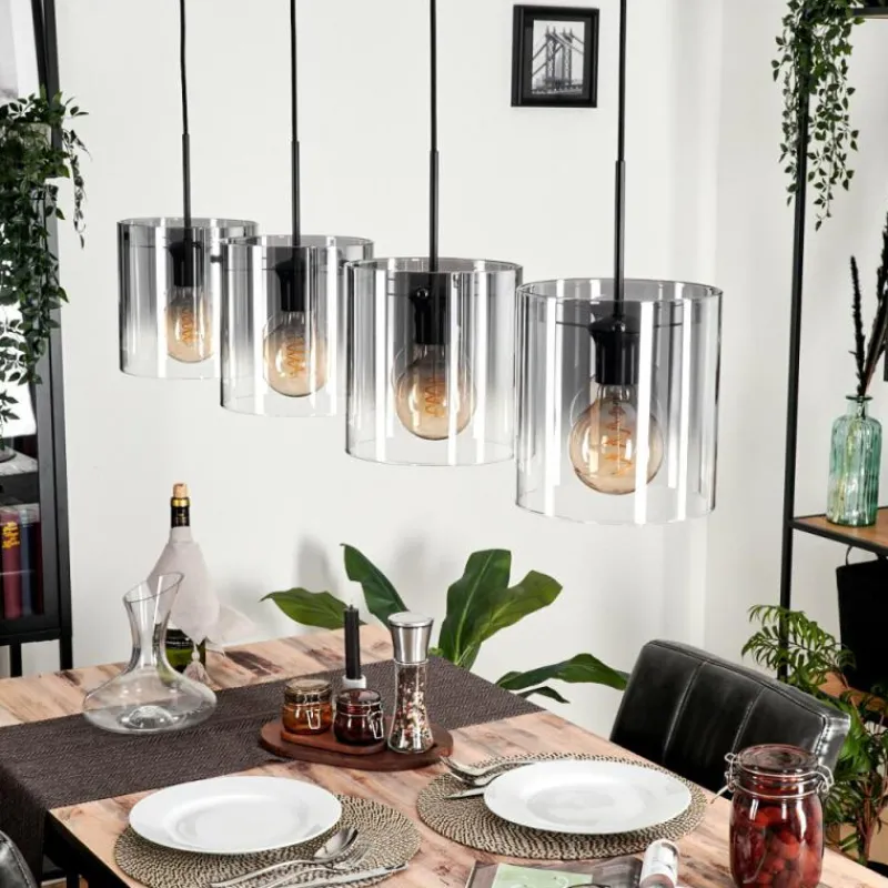 hofstein Suspension Parane Clair, Fumé, 4 lumières