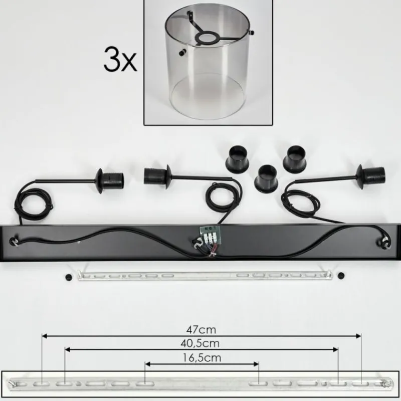 hofstein Suspension Parane Clair, Fumé, 3 lumières
