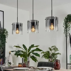 hofstein Suspension Parane Clair, Fumé, 3 lumières