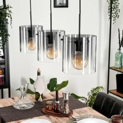 hofstein Suspension Parane Clair, Fumé, 3 lumières