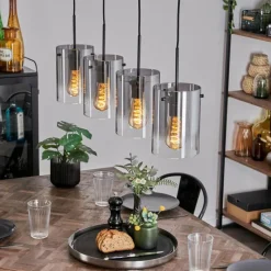 Suspension Verre Fumé-hofstein Suspension Parane Clair, Fumé, 4 lumières