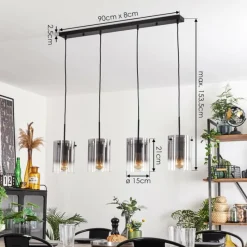 Suspension Verre Fumé-hofstein Suspension Parane Clair, Fumé, 4 lumières