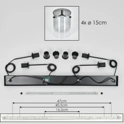 Suspension Verre Fumé-hofstein Suspension Parane Clair, Fumé, 4 lumières