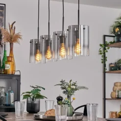 Suspension Verre Fumé-hofstein Suspension Parane Clair, Fumé, 4 lumières