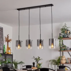 Suspension Verre Fumé-hofstein Suspension Parane Clair, Fumé, 4 lumières