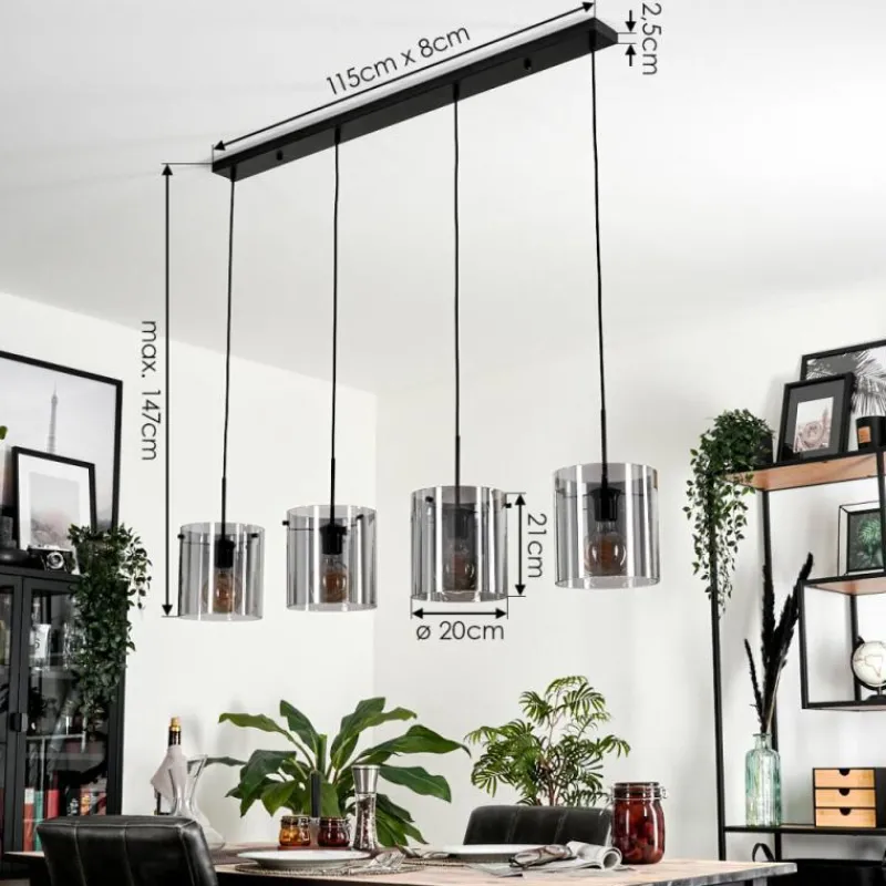 hofstein Suspension Parane Fumé, 4 lumières