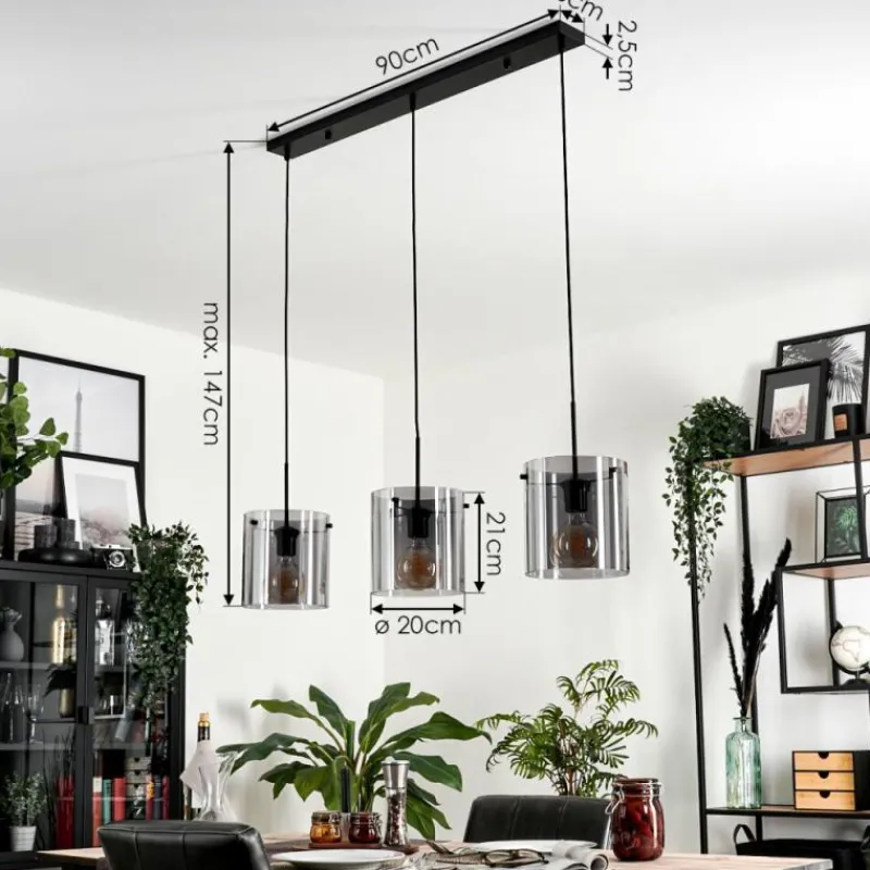 hofstein Suspension Parane Fumé, 3 lumières