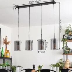 hofstein Suspension Parane Fumé, 4 lumières