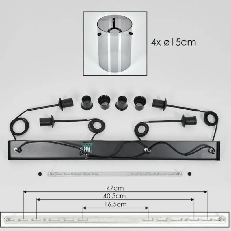 hofstein Suspension Parane Fumé, 4 lumières