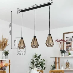 Style Boho-Chic-hofstein Suspension Pardieiro Noir, 3 lumières
