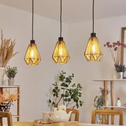Style Boho-Chic-hofstein Suspension Pardieiro Noir, 3 lumières