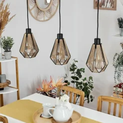 Style Boho-Chic-hofstein Suspension Pardieiro Noir, 3 lumières