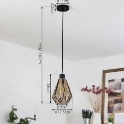 Style Boho-Chic-hofstein Suspension Pardieiro Noir, 1 lumière