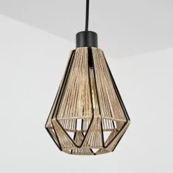 Style Boho-Chic-hofstein Suspension Pardieiro Noir, 1 lumière