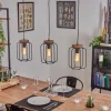 Lampes Vintages & Rétros-hofstein Suspension Pasteur Noir, 3 lumières