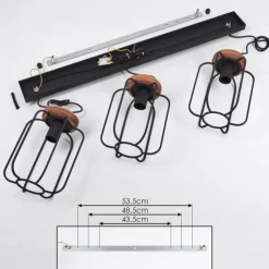 Lampes Vintages & Rétros-hofstein Suspension Pasteur Noir, 3 lumières