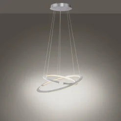 Luminaires Paul Neuhaus Suspension Paul Neuhaus ALESSA LED Argenté, 2 lumières, Télécommandes* Éclairage Led