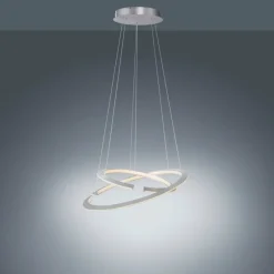 Luminaires Paul Neuhaus Suspension Paul Neuhaus ALESSA LED Argenté, 2 lumières, Télécommandes* Éclairage Led