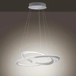 Luminaires Paul Neuhaus Suspension Paul Neuhaus ALESSA LED Argenté, 2 lumières, Télécommandes* Éclairage Led