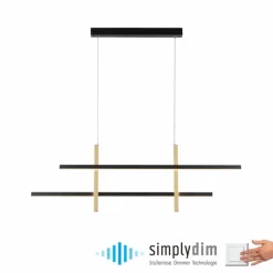 Lampes Dorées-Luminaires Paul Neuhaus Suspension Paul Neuhaus BARRA LED Or, Noir, 1 lumière