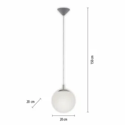 Luminaires Paul Neuhaus Suspension Paul Neuhaus BOLO Argenté, 1 lumière