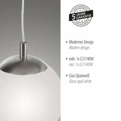 Luminaires Paul Neuhaus Suspension Paul Neuhaus BOLO Argenté, 1 lumière