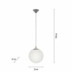 Luminaires Paul Neuhaus Suspension Paul Neuhaus BOLO Argenté, 1 lumière