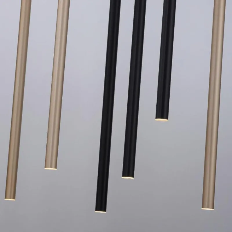 Lampes Dorées-Luminaires Paul Neuhaus Suspension Paul Neuhaus FLUTE LED Noir, 10 lumières