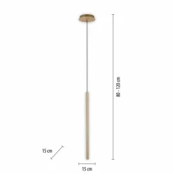 Lampes Dorées-Luminaires Paul Neuhaus Suspension Paul Neuhaus FLUTE LED Or, 1 lumière