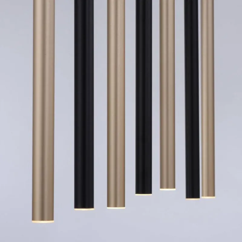 Lampes Dorées-Luminaires Paul Neuhaus Suspension Paul Neuhaus FLUTE LED Noir, 7 lumières