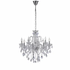 Luminaires Paul Neuhaus Suspension Paul Neuhaus GRACIA Transparent, 8 lumières