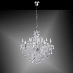 Luminaires Paul Neuhaus Suspension Paul Neuhaus GRACIA Transparent, 8 lumières