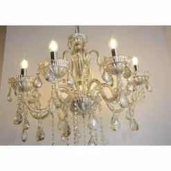 Luminaires Paul Neuhaus Suspension Paul Neuhaus GRACIA Champagne, 8 lumières