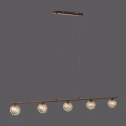 Luminaires Rustiques-Luminaires Paul Neuhaus Suspension Paul Neuhaus GRETA Rouille, 5 lumières