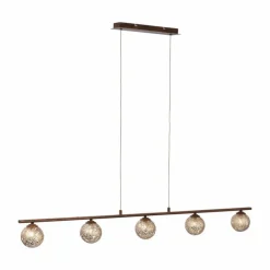 Luminaires Rustiques-Luminaires Paul Neuhaus Suspension Paul Neuhaus GRETA Rouille, 5 lumières