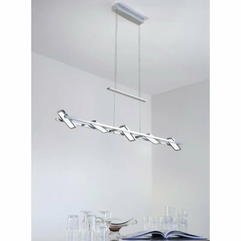 Luminaires Paul Neuhaus Suspension Paul Neuhaus ILONA LED Chrome, 5 lumières* Éclairage Led