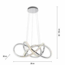 Luminaires Paul Neuhaus Suspension Paul Neuhaus KIRIBI LED Chrome, 1 lumière* Éclairage Led