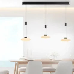 Luminaires Paul Neuhaus Suspension Paul Neuhaus LAUTADA LED Noir, 3 lumières