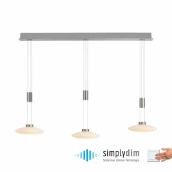 Luminaires Paul Neuhaus Suspension Paul Neuhaus LAUTADA LED Acier brossé, 3 lumières