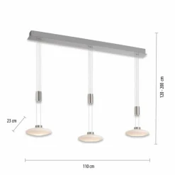 Luminaires Paul Neuhaus Suspension Paul Neuhaus LAUTADA LED Acier brossé, 3 lumières