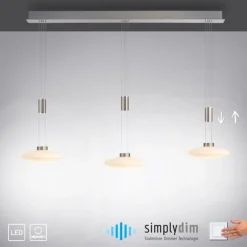 Luminaires Paul Neuhaus Suspension Paul Neuhaus LAUTADA LED Acier brossé, 3 lumières