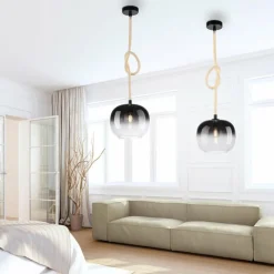 Suspension Verre Fumé-Luminaires Paul Neuhaus Suspension Paul Neuhaus LUMA Noir, 1 lumière