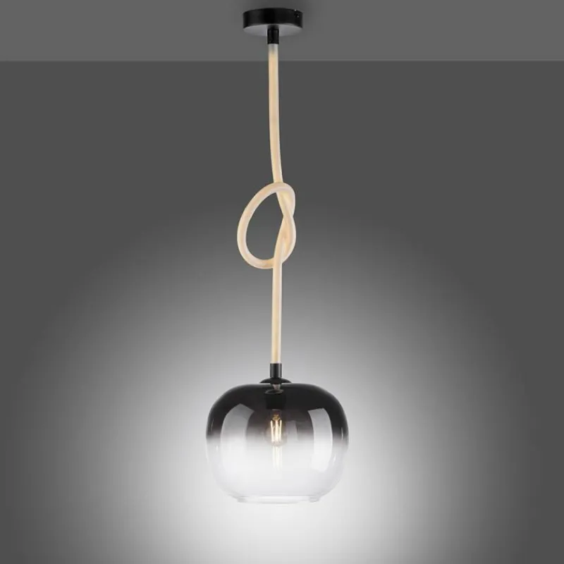 Suspension Verre Fumé-Luminaires Paul Neuhaus Suspension Paul Neuhaus LUMA Noir, 1 lumière